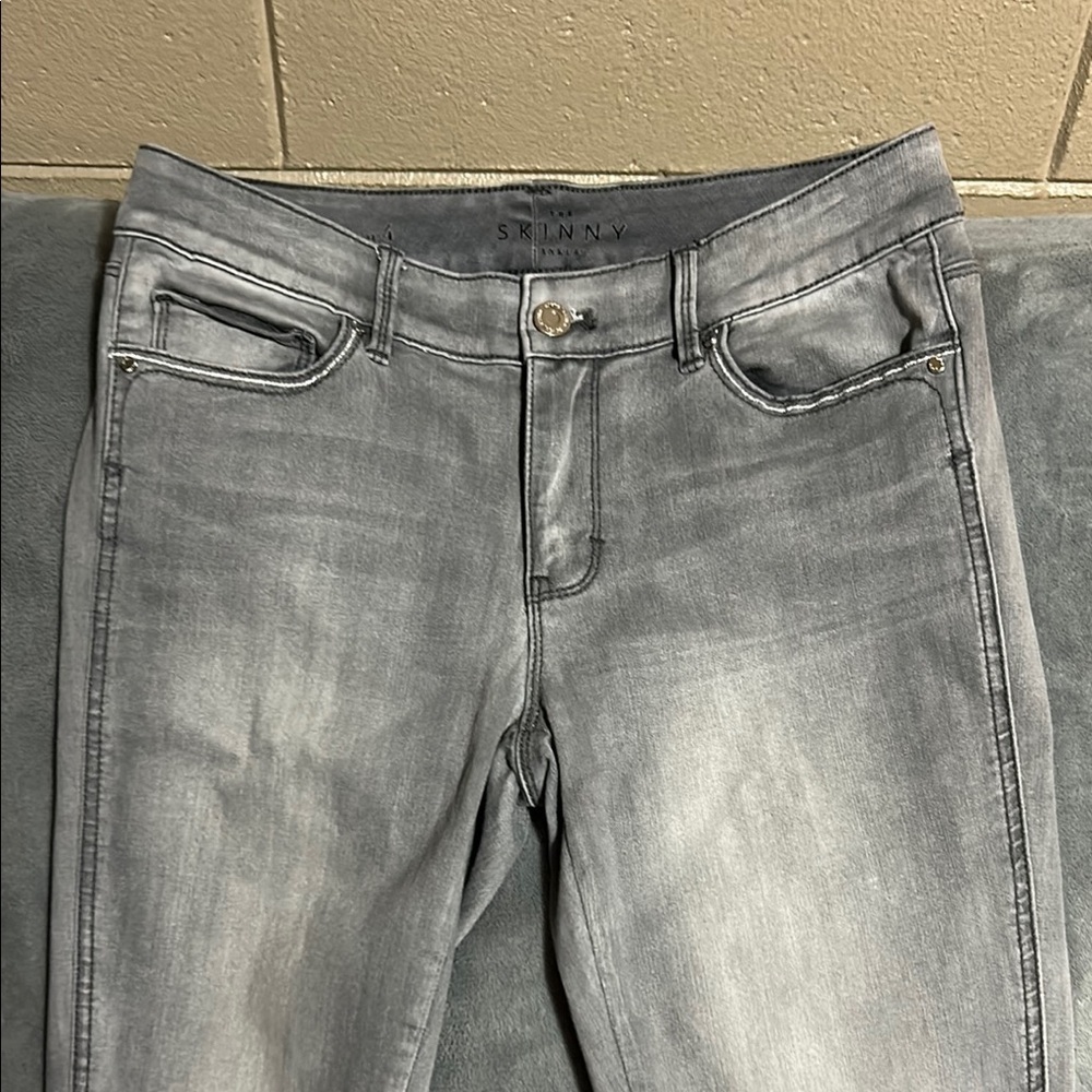 White House Black Market Women's Skinny Ankle Gray Jeans